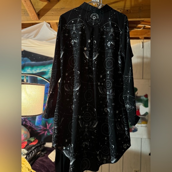 BLACKMILK SACRED MOON LONG SLEEVE BUSINESS TIME SHIRT DRESS - Picture 3 of 5